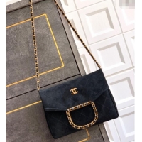 Best Wholesale Chanel Quilted Suede Medium Flap Handbag CH101001 Black 2025