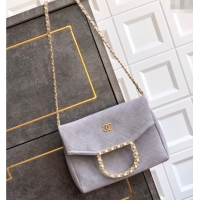 Low Price Chanel Quilted Suede Medium Flap Handbag CH101001 Grey 2025