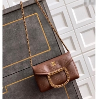 Inexpensive Chanel Quilted Leather Small Flap Handbag CH101001 Dark Brown 2025