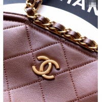 Inexpensive Chanel Quilted Leather Small Flap Handbag CH101001 Dark Brown 2025