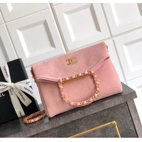 Buy Classic Chanel Quilted Suede Small Flap Handbag CH101001 Pink 2025