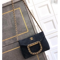 Luxury Cheap Chanel Quilted Suede Small Flap Handbag CH101001 Black 2025