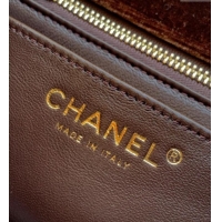 Market Sells Chanel Velvet Mini Flap Bag with Strass Ball AS1787 Coffee Brown 2025