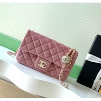 Inexpensive Chanel Velvet Mini Flap Bag with Strass Ball AS1787 Light Pink 2025