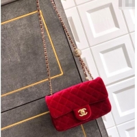 Sophisticated Chanel Velvet Mini Flap Bag with Strass Ball AS1787 Red 2025