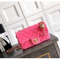 Buy Cheap Chanel Velvet Mini Flap Bag with Strass Ball AS1787 Pink 2025