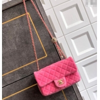 Buy Cheap Chanel Velvet Mini Flap Bag with Strass Ball AS1787 Pink 2025