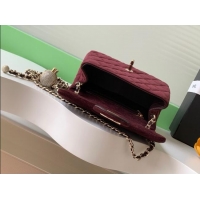 Best Cheap Chanel Velvet Mini Square Flap Bag with Strass Ball AS1786 Dark Brown 2025