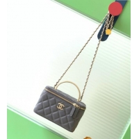 Market Sells Chanel Lambskin Long Vanity with Chain and Top Handle Bag AP4842 Grey 2025