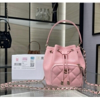 New Stylish Chanel Grained Shiny Calfskin Clutch with Chain AP4775 Pink 2025