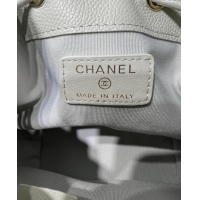 Grade Quality Chanel Grained Shiny Calfskin Clutch with Chain AP4775 Grey 2025