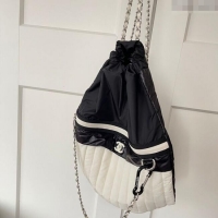 Best Price Chanel Vintage Nylon Backpack Bag CH101002 White/Black 2025