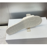 Most Popular Dior Dioriviera Dioract Flat Slides Sandal in Lambskin and Rubber White 0822037