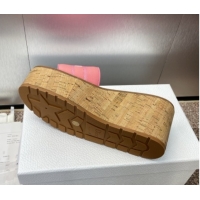 Good Looking Dior Dway Platform Wedge Slides Sandal 10cm in Grained Calfskin Pink 0822049