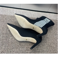 Top Grade Dior Optical-D Heel Ankle Boots 8cm with Graphique Motif in Satin Black 0822051