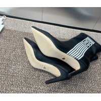Most Popular Dior Optical-D Heel Ankle Boots 8cm with Graphique Motif in Calfskin Leather Black 0822053