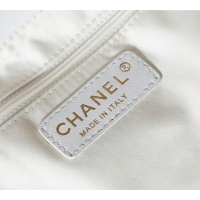 Hot Style Chanel Raffia Straw and Calfskin Large Shopping Bag AS5951 Beige/White 2025