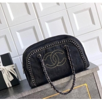 Luxury Classic Chanel Denim Bowling Bag CH101004 Black/Silver 2025