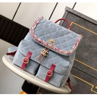 New Design Chanel Denim Backpack Bag CH101005 Light Blue 2025