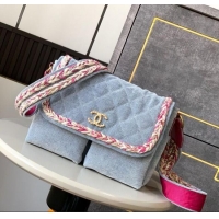 Modern Classic Chanel Denim Flap Bag CH101005 Light Blue 2025