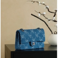High Quality Chanel Denim Classic Medium Flap Bag A0812 Blue 2025