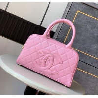Modern Classic Chanel Grained Calfskin Bowling Bag CH101006 Pink 2025