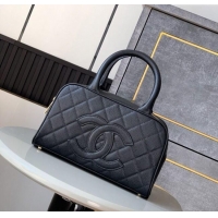 Spot Best Price Chanel Grained Calfskin Bowling Bag CH101006 Black 2025