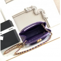 Spot Bulk Chanel Velvet Mini Kelly Shopping Bag AS4416 Purple 2025