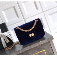 Top Quality Chanel Velvet Mini 2.55 Flap Handbag AS0874 Dark Purple 2025
