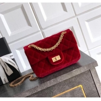 Market Sells Chanel Velvet Mini 2.55 Flap Handbag AS0874 Red 2025