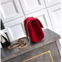 Market Sells Chanel Velvet Mini 2.55 Flap Handbag AS0874 Red 2025
