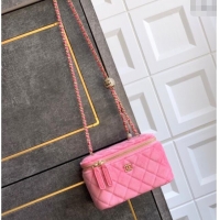 Buy Classic Chanel Velvet Vanity Case with Chain and Strass Ball CH101007 Pink 2025