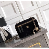 Buy Classic Chanel Velvet Vanity Case with Chain and Strass Ball CH101007 Black 2025