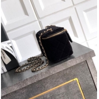 Buy Classic Chanel Velvet Vanity Case with Chain and Strass Ball CH101007 Black 2025