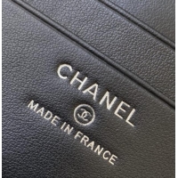 Luxury New Chanel Grained Shiny Calfskin Vanity Case with Chain and Top Handle AP4936 Black/Silver 2025