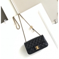 Grade Quality Chanel Shiny Lambskin Mini Flap Bag with CC Chain AS5759 Black 2025