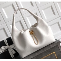 Luxury Cheap Chanel Quilted Soft Leather Hobo Bag CH101101 White 2025