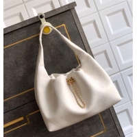 Luxury Cheap Chanel Quilted Soft Leather Hobo Bag CH101101 White 2025