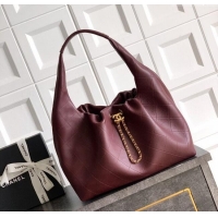 Well Crafted Chanel Quilted Soft Leather Hobo Bag CH101101 Burgundy 2025