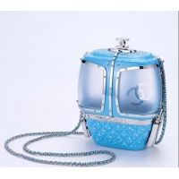 Top Design Chanel Snow Evening Bag with Strass AS1200 Blue 2025