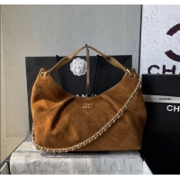 Good Taste Chanel Suede Hobo Bag AS5978 Light Brown 2025