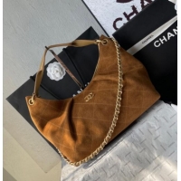 Good Taste Chanel Suede Hobo Bag AS5978 Light Brown 2025