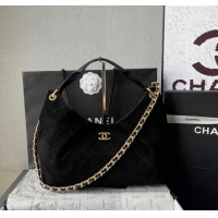 Particularly Recommended Chanel Suede Hobo Bag AS5978 Black 2025