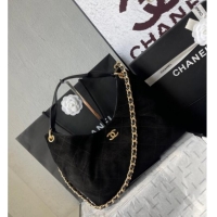 Particularly Recommended Chanel Suede Hobo Bag AS5978 Black 2025