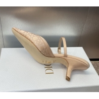 Big Discount Dior Capture Strap Mules 6.5cm in Satin with Strass Cannage Motif Nude 0822084