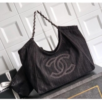 Market Sells Chanel Denim Medium Shopping Bag AS2138 Black 2025