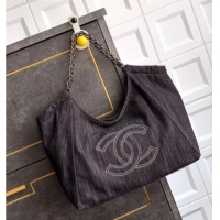 Market Sells Chanel Denim Medium Shopping Bag AS2138 Black 2025
