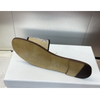 Buy Luxury Dior Dway Flat Slides Sandal in Straw and Embroidered Cotton Light Pink DR082204 0822089