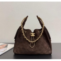 Market Sells Chanel 25 Small Handbag in Suede AS5293 Dark Brown Spring-Summer 2025
