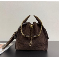 New Design Chanel 25 Suede Medium Handbag AS5311 Dark Brown 2025